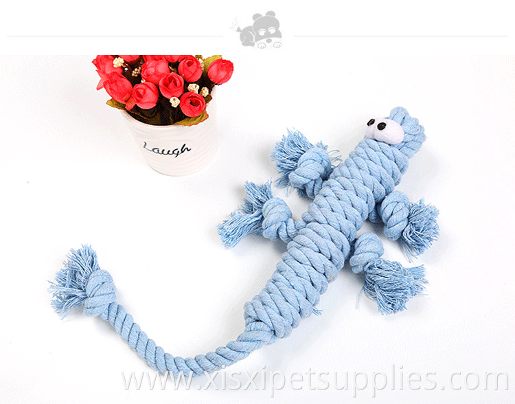 factory directly sell lizard shape rope dog dental toy ready to ship pet toy